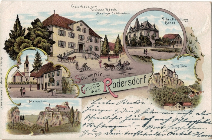 <p>Mariastein , Kirche ,  Weisses Röllsi Besitzer Altenbach , Villa Handlung Schad , Burg Total , Karte Top Zustand</p>